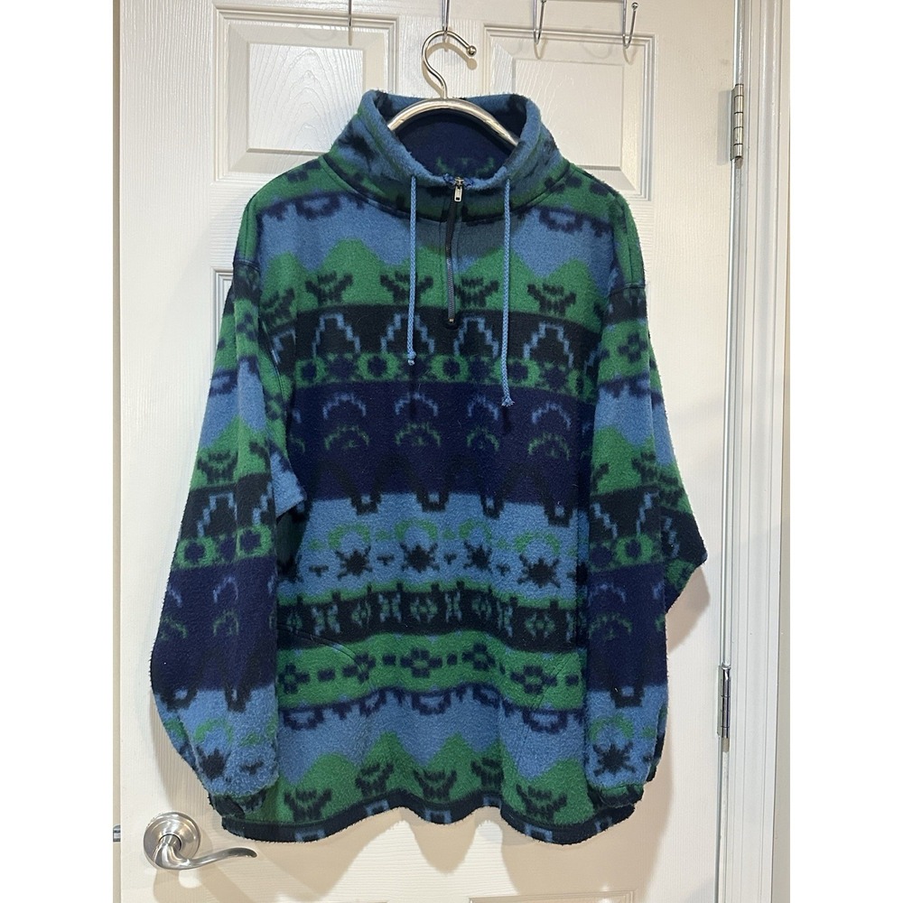 Vintage‎ Santana Quarter Zip Fleece Long Sleeve Size XL